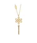 Infinity Knot Tassel Necklace Gold Dip