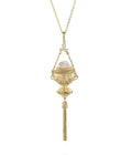 Canang Moonstone Necklace with Tassel Gold Dip