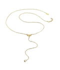 Puspanjali Long Necklace with Crystal Dangle Gold Dip
