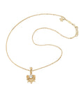 Kipas Necklace with White Crystal Gold Dip
