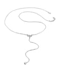 Puspanjali Long Necklace with Crystal Dangle White