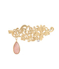 Respati Brooch with Pink Moonstone Gold Dip