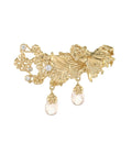 Potret Rose Quartz Double Dangle Brooch Gold Dip