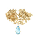 Potret Sky Blue Topaz Dangle Brooch Gold Dip