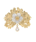 Potret Blue Lace Agate Dangle Brooch Gold Dip