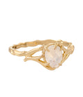 Akar Ring Rainbow Moonstone Pear Gold Dip