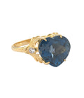True Heart London Blue Topaz Large Ring Gold Dip