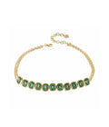 Green Quartz Line Choker Gold Dip