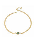Green Quartz Choker with White Crystal Gold Dip