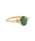 Oval Green Quartz Ring Gold Dip