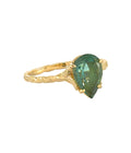 Pear Green Quartz Ring Gold Dip