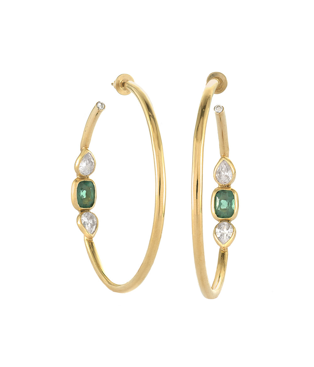 Green Quartz Large Hoops Gold Dip Tulola Jewelry green-quartz-large-hoops-gold-dip-tulola-jewelry